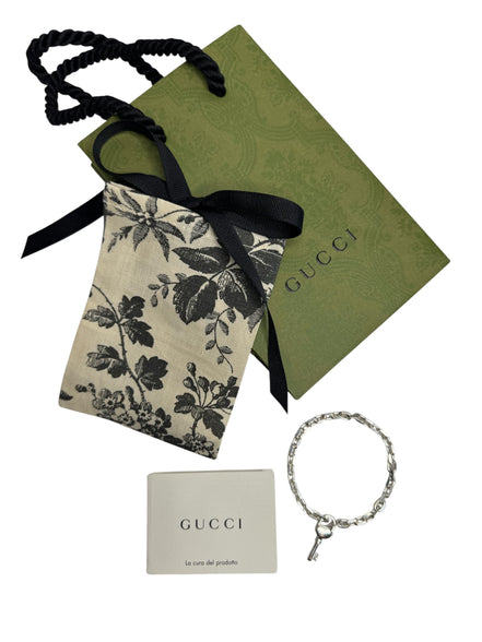 Gucci Sterling Silver Key Bracelet (Full Set/Never Used)