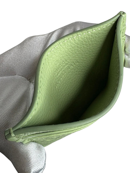 Gucci Green Embossed Leather Card Holder (Full Set/Never Used)