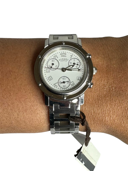 Hermes Stainless Steel Clipper Women's Watch (Full Set)