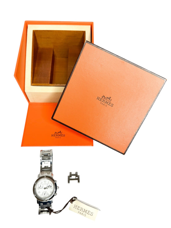 Hermes Stainless Steel Clipper Women's Watch (Full Set)