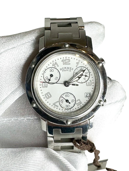 Hermes Stainless Steel Clipper Women's Watch (Full Set)
