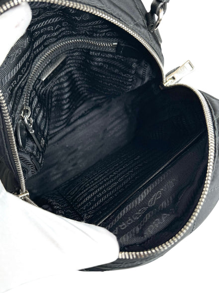 Prada Black Nylon Tessuto Impuntu Quilted Backpack