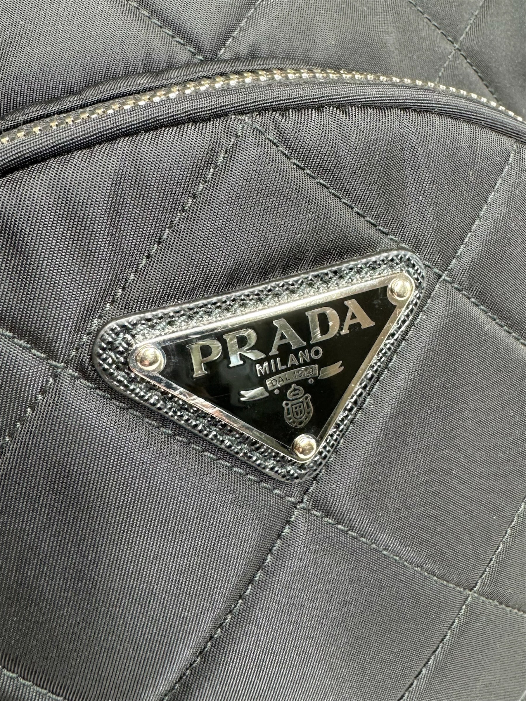 Prada Black Nylon Tessuto Impuntu Quilted Backpack
