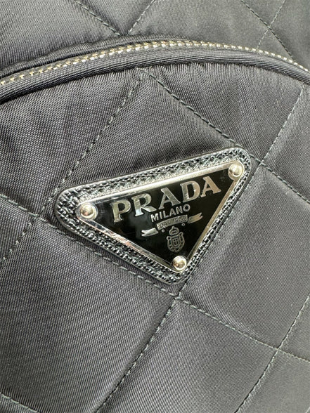 Prada Black Nylon Tessuto Impuntu Quilted Backpack
