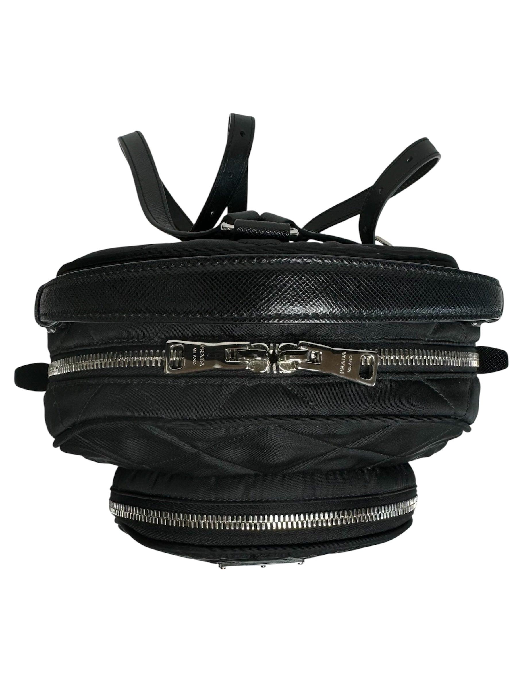 Prada Black Nylon Tessuto Impuntu Quilted Backpack