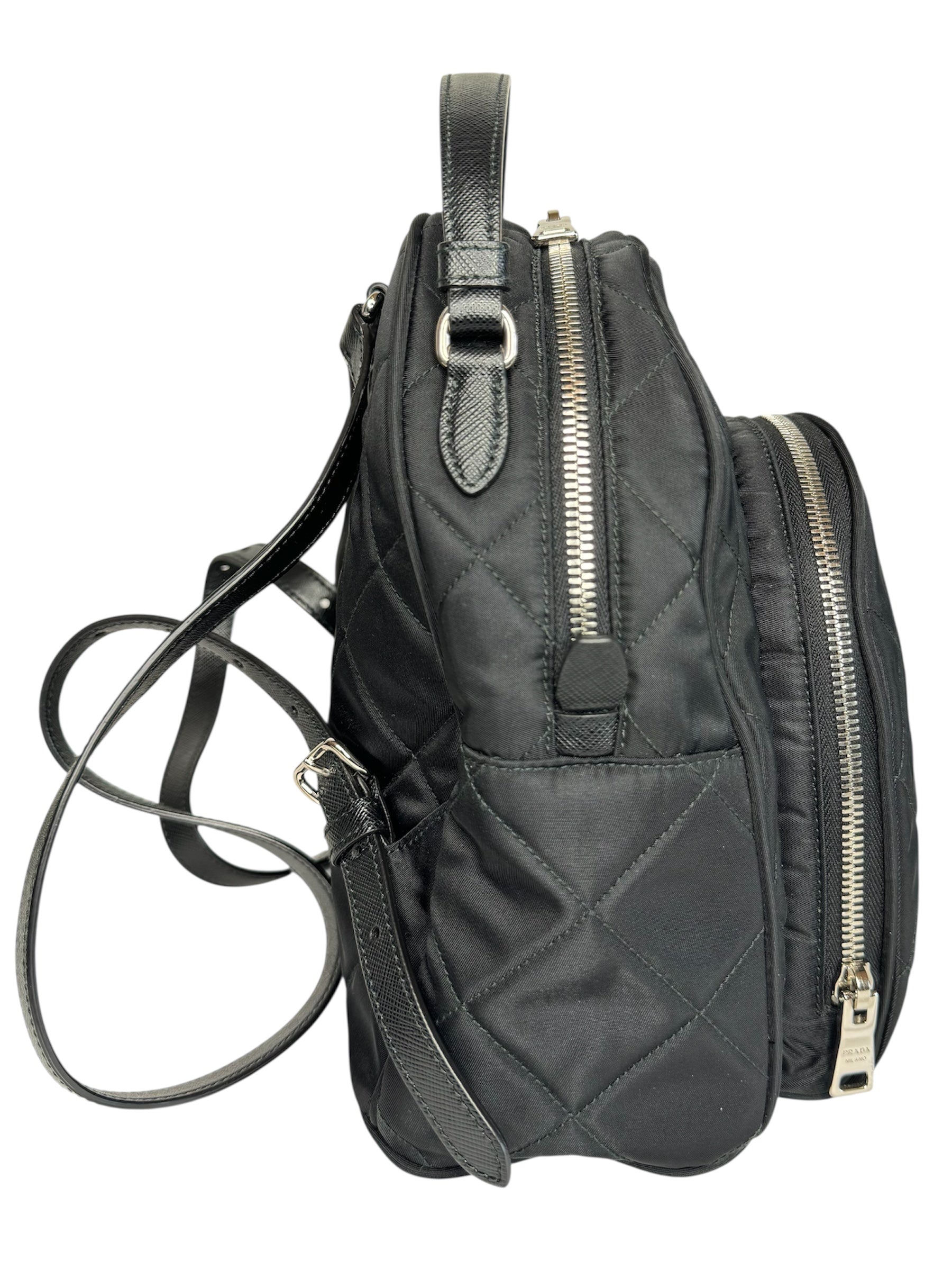 Prada Black Nylon Tessuto Impuntu Quilted Backpack