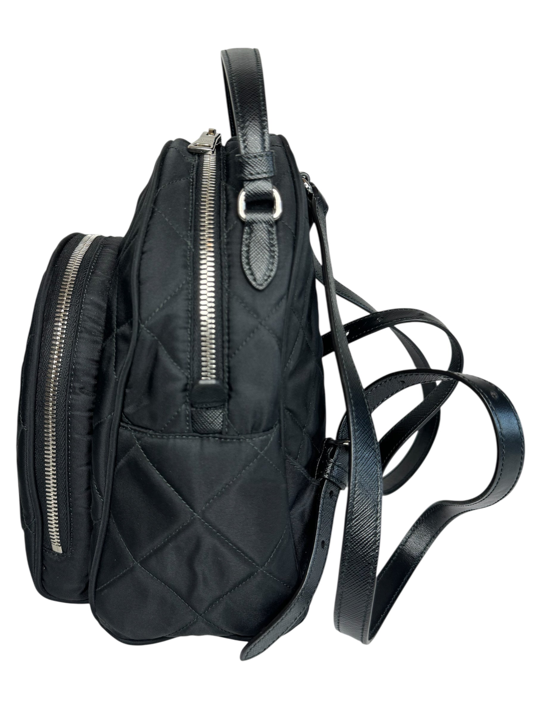 Prada Black Nylon Tessuto Impuntu Quilted Backpack