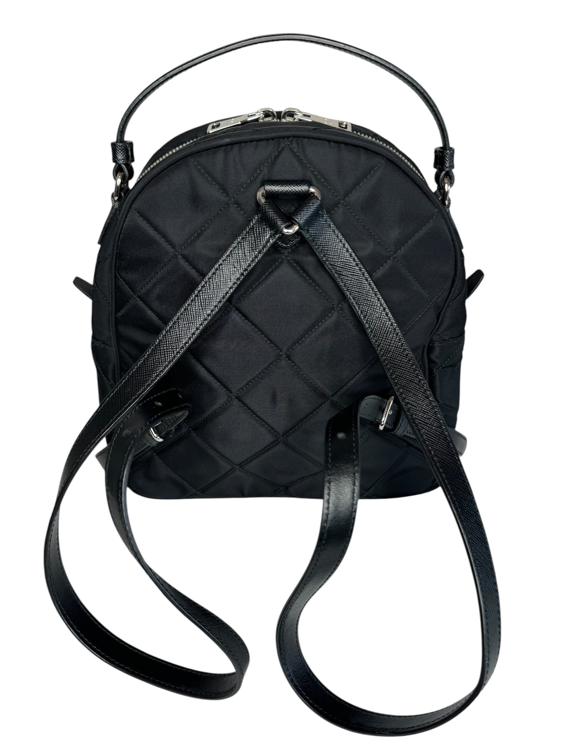 Prada Black Nylon Tessuto Impuntu Quilted Backpack